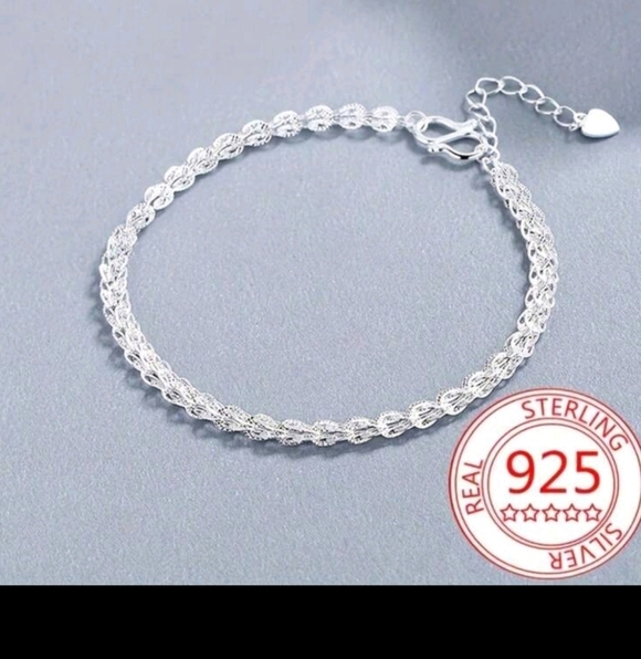 Unbranded Jewelry - Elegant S925 Sterling Silver Plated Phoenix Tail Link Chain Bracelet 7"+extender